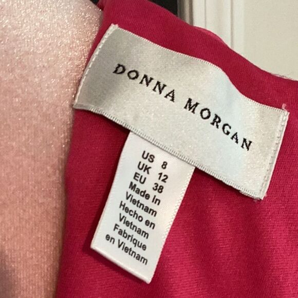 DONNA MORGAN NWT SLEEVELESS DRESS RUFFLE FLOUNCE SKIRT SHEATH COCKTAIL PARTY - Picture 4 of 8